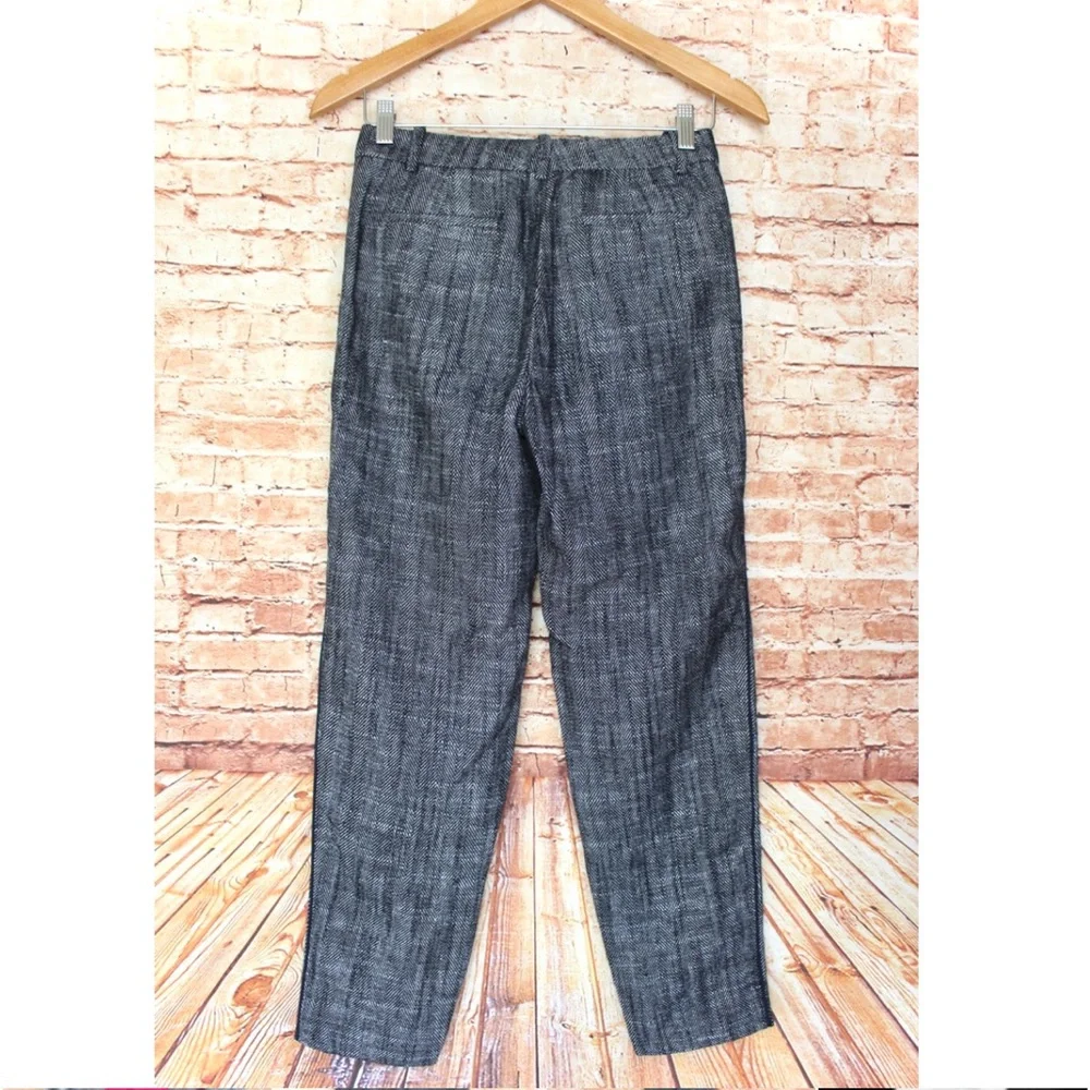 J.Crew Black & White Herringbone Trousers with a Navy Pinstripe